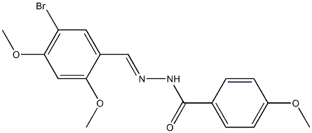 N'-[(E)-(5-bromo-2,4-dimethoxyphenyl)methylidene]-4-methoxybenzohydrazide Struktur