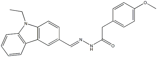 N'-[(E)-(9-ethyl-9H-carbazol-3-yl)methylidene]-2-(4-methoxyphenyl)acetohydrazide Struktur