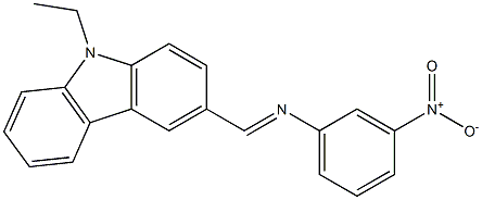 N-[(E)-(9-ethyl-9H-carbazol-3-yl)methylidene]-N-(3-nitrophenyl)amine Struktur