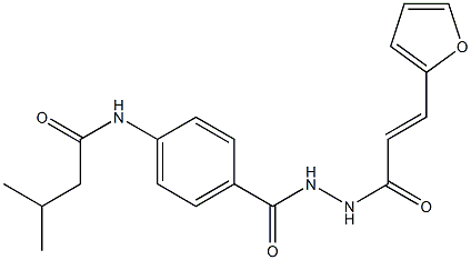 N-[4-({2-[(E)-3-(2-furyl)-2-propenoyl]hydrazino}carbonyl)phenyl]-3-methylbutanamide Struktur