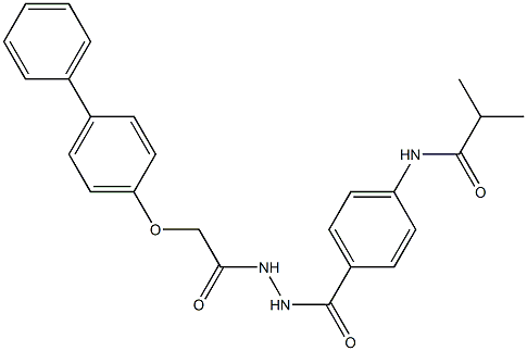 N-[4-({2-[2-([1,1'-biphenyl]-4-yloxy)acetyl]hydrazino}carbonyl)phenyl]-2-methylpropanamide Struktur