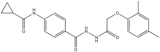 N-[4-({2-[2-(2,4-dimethylphenoxy)acetyl]hydrazino}carbonyl)phenyl]cyclopropanecarboxamide Struktur