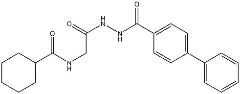 N-{2-[2-([1,1'-biphenyl]-4-ylcarbonyl)hydrazino]-2-oxoethyl}cyclohexanecarboxamide Struktur