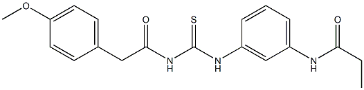 N-{3-[({[2-(4-methoxyphenyl)acetyl]amino}carbothioyl)amino]phenyl}propanamide Struktur