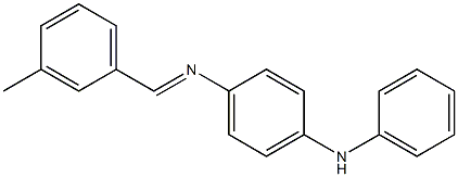 N-(4-anilinophenyl)-N-[(E)-(3-methylphenyl)methylidene]amine Struktur