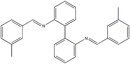 N-[(E)-(3-methylphenyl)methylidene]-N-(2'-{[(E)-(3-methylphenyl)methylidene]amino}[1,1'-biphenyl]-2-yl)amine Struktur