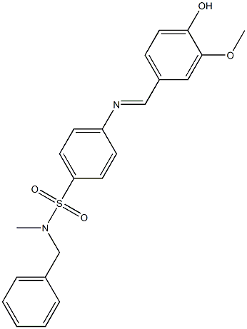 N-benzyl-4-{[(E)-(4-hydroxy-3-methoxyphenyl)methylidene]amino}-N-methylbenzenesulfonamide Struktur