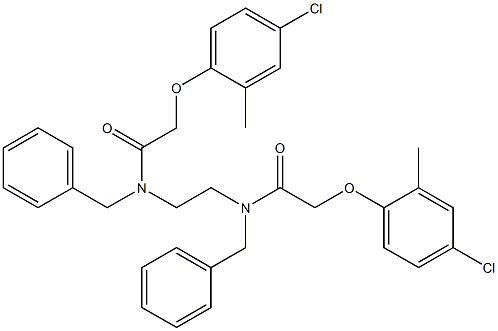 N-benzyl-N-(2-{benzyl[2-(4-chloro-2-methylphenoxy)acetyl]amino}ethyl)-2-(4-chloro-2-methylphenoxy)acetamide Struktur