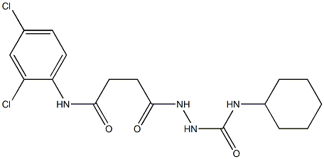 N-cyclohexyl-2-[4-(2,4-dichloroanilino)-4-oxobutanoyl]-1-hydrazinecarboxamide Struktur