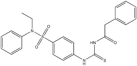 N-ethyl-N-phenyl-4-({[(2-phenylacetyl)amino]carbothioyl}amino)benzenesulfonamide Struktur