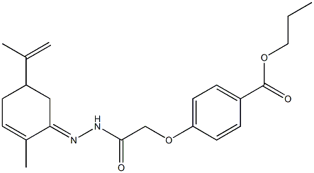 propyl 4-{2-[2-(5-isopropenyl-2-methyl-2-cyclohexen-1-ylidene)hydrazino]-2-oxoethoxy}benzoate Struktur