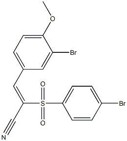 (Z)-3-(3-bromo-4-methoxyphenyl)-2-[(4-bromophenyl)sulfonyl]-2-propenenitrile Struktur