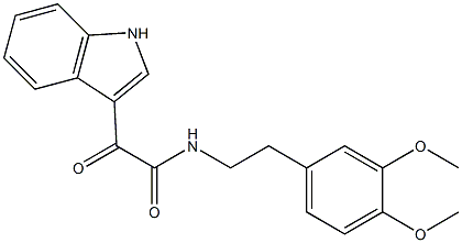 N-(3,4-dimethoxyphenethyl)-2-(1H-indol-3-yl)-2-oxoacetamide Struktur