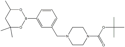 tert-Butyl 4-[3-(4,4,6-Trimethyl-1,3,2-dioxaborinan-2-yl)benzyl]piperazine-1-carboxylate Struktur