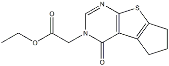 Ethyl (4-oxo-6,7-dihydro-cyclopenta[4,5]thieno-[2,3-d]pyrimidin-3-yl)acetate ,97% Struktur