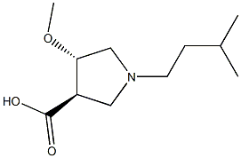 (3R,4S)-4-methoxy-1-(3-methylbutyl)pyrrolidine-3-carboxylic acid Struktur