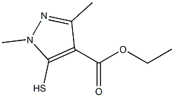 1,3-Dimethyl-5-mercapto-1H-pyrazole-4-carboxylic acid ethyl ester Struktur