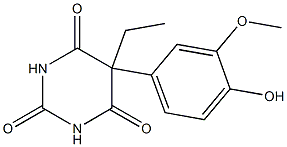 5-Ethyl-5-(3-methoxy-4-hydroxyphenyl)pyrimidine-2,4,6(1H,3H,5H)-trione Struktur