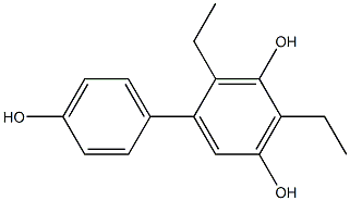 2,4-Diethyl-1,1'-biphenyl-3,4',5-triol Struktur