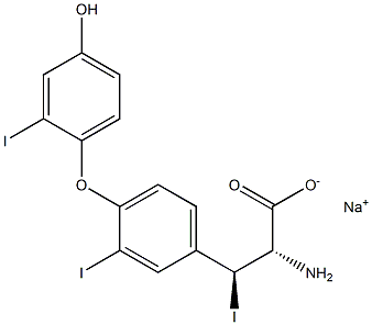 (2S,3S)-2-Amino-3-[4-(4-hydroxy-2-iodophenoxy)-3-iodophenyl]-3-iodopropanoic acid sodium salt Struktur