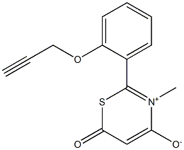 3-Methyl-6-oxo-2-[2-(2-propynyloxy)phenyl]-6H-1,3-thiazin-3-ium-4-olate Struktur