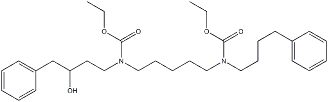 3-Hydroxy-1,5-pentanediylbis(4-phenylbutylcarbamic acid)diethyl ester Struktur