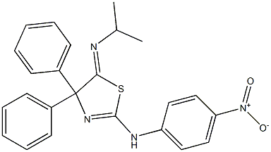 2-(4-Nitrophenylamino)-5-(isopropylimino)-4,4-diphenyl-2-thiazoline Struktur