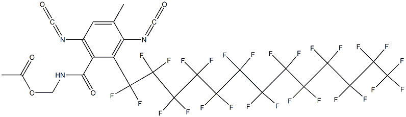 N-(Acetyloxymethyl)-2-(heptacosafluorotridecyl)-3,6-diisocyanato-4-methylbenzamide Struktur