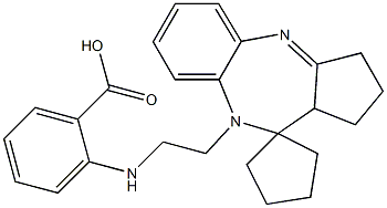 2-[[2-[[1,2,3,9,10,10a-Hexahydrospiro[benzo[b]cyclopenta[e][1,4]diazepine-10,1'-cyclopentan]]-9-yl]ethyl]amino]benzoic acid Struktur