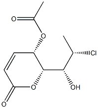 (5S,6S)-5-Acetyloxy-6-[(1R,2S)-2-chloro-1-hydroxypropyl]-5,6-dihydro-2H-pyran-2-one Struktur