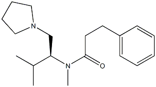 3-(Phenyl)-N-methyl-N-[(S)-2-methyl-1-(1-pyrrolidinylmethyl)propyl]propanamide Struktur