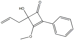 4-Hydroxy-3-methoxy-2-phenyl-4-(2-propenyl)-2-cyclobuten-1-one Struktur