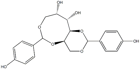 1-O,3-O:2-O,6-O-Bis(4-hydroxybenzylidene)-L-glucitol Struktur