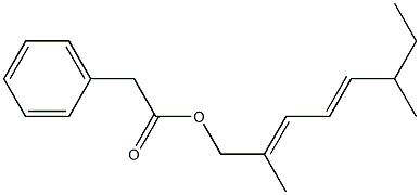 Phenylacetic acid 2,6-dimethyl-2,4-octadienyl ester Struktur