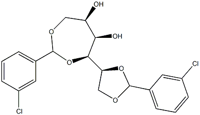 1-O,2-O:3-O,6-O-Bis(3-chlorobenzylidene)-D-glucitol Struktur