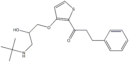 1-[3-[2-Hydroxy-3-(tert-butylamino)propyloxy]-2-thienyl]-3-phenyl-1-propanone Struktur