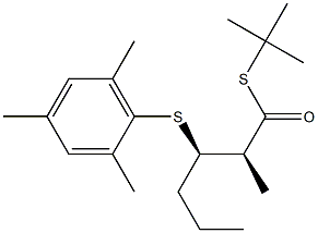 (1S,2R)-2-(2,4,6-Trimethylphenylthio)-1-methylpentane-1-thiocarboxylic acid S-tert-butyl ester Struktur