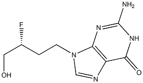 2-Amino-9-[(3R)-3-fluoro-4-hydroxybutyl]-1,9-dihydro-6H-purin-6-one Struktur