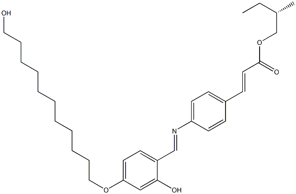 (E)-3-[4-[2-Hydroxy-4-(11-hydroxyundecyl)oxybenzylideneamino]phenyl]propenoic acid (S)-2-methylbutyl ester Struktur