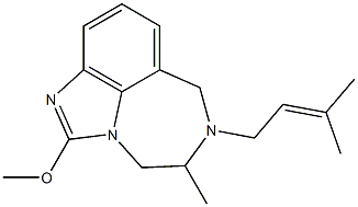 4,5,6,7-Tetrahydro-2-methoxy-5-methyl-6-(3-methyl-2-butenyl)imidazo[4,5,1-jk][1,4]benzodiazepine Struktur