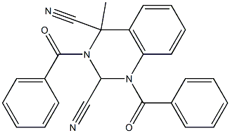 1,3-Dibenzoyl-4-methyl-1,2,3,4-tetrahydroquinazoline-2,4-dicarbonitrile Struktur