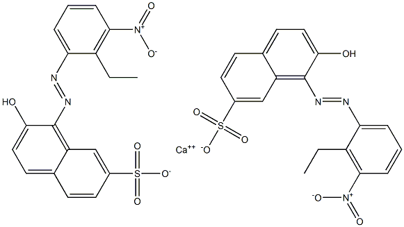 Bis[1-[(2-ethyl-3-nitrophenyl)azo]-2-hydroxy-7-naphthalenesulfonic acid]calcium salt Struktur