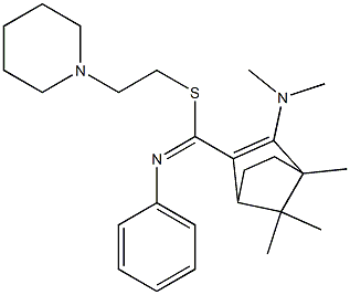 4,7,7-Trimethyl-3-(dimethylamino)-N-phenylbicyclo[2.2.1]hept-2-ene-2-carbimidothioic acid (2-piperidinoethyl) ester Struktur