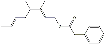 Phenylacetic acid 3,4-dimethyl-2,6-octadienyl ester Struktur