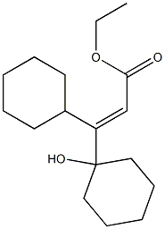 (E)-3-(1-Hydroxycyclohexyl)-3-cyclohexylpropenoic acid ethyl ester Struktur