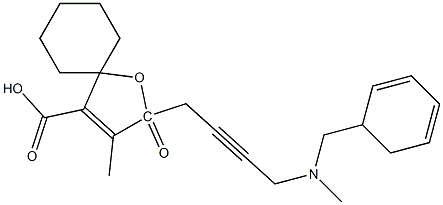 4'-Methyl-5'-oxospiro[cyclohexane-1,2'(5'H)-furan]-3'-carboxylic acid 4-[benzyl(methyl)amino]-2-butynyl ester Struktur