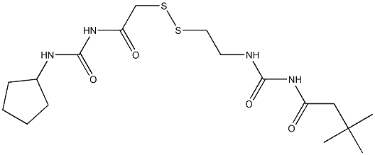 1-(3,3-Dimethylbutyryl)-3-[2-[[(3-cyclopentylureido)carbonylmethyl]dithio]ethyl]urea Struktur