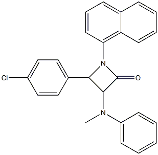 1-(1-Naphtyl)-3-(methylphenylamino)-4-(4-chlorophenyl)azetidin-2-one Struktur