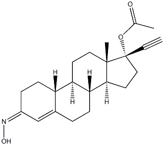 (17R)-17-(Acetyloxy)-19-norpregn-4-en-20-yn-3-one oxime Struktur