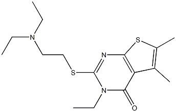 5,6-Dimethyl-3-ethyl-2-[[2-(diethylamino)ethyl]thio]thieno[2,3-d]pyrimidin-4(3H)-one Struktur